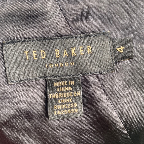 TED BAKER Louryn Palm Pattern Jacquard Dress Size 10 US (Ted Size 4) - Picture 4 of 10